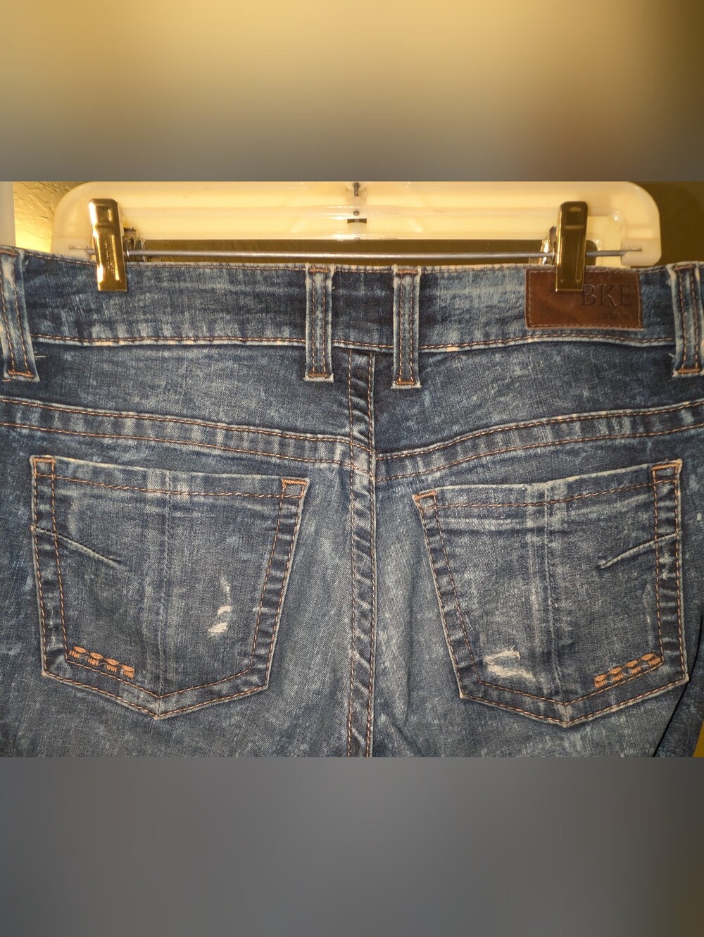 Blue Denim Jeans - Classic Washed Back Pocket Style